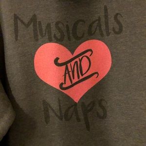 Musicals and Naps Gray Hoodie